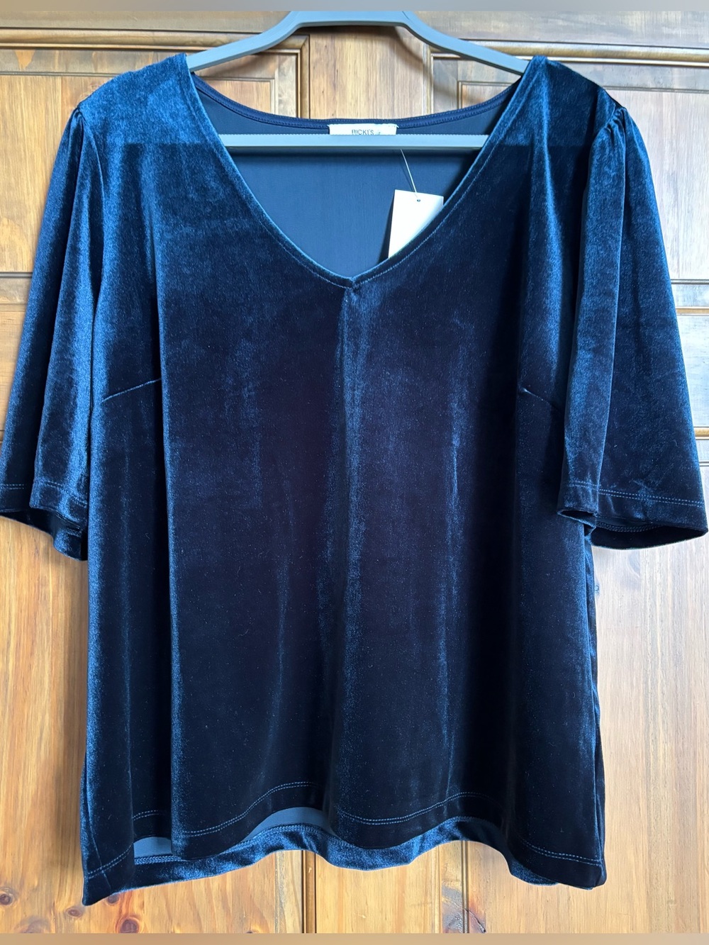 Ricki’s Velvet V-Neck Women's Top - Deep Navy SZ 2X NWT